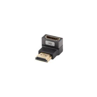 Adapter Lanberg HDMI(F)- HDMI(F) 8K kątowy dół aluminimum srebrny