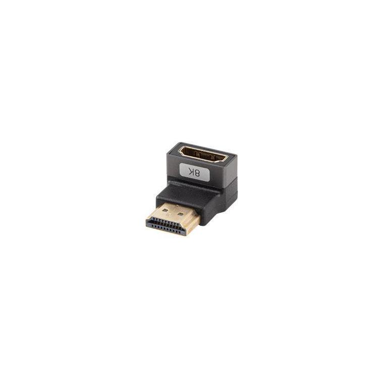 Adapter Lanberg HDMI(F)- HDMI(F) 8K kątowy dół aluminimum srebrny