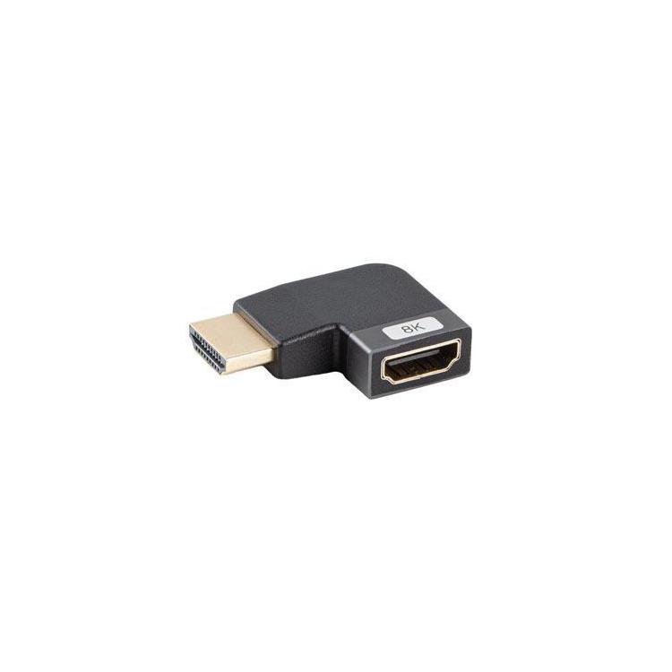 Adapter Lanberg HDMI(F)- HDMI(F) 8K kątowy lewo aluminimum srebrny