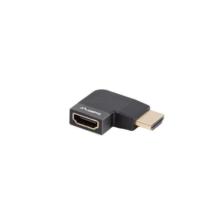 Adapter Lanberg HDMI(F)- HDMI(F) 8K Kątowy Prawo Aluminimum Srebrny