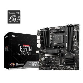 Płyta MSI B550M PRO-VDH /AMD B550/DDR4/SATA3/M.2/USB3.1/PCIe4.0/AM4/mATX