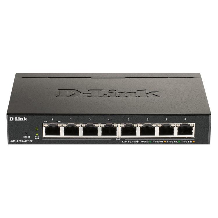 D-Link DGS-1100-08PV2/E 8-Port PoE Gigabit Smart Mana