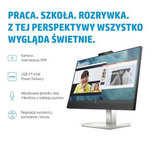 HP E24m G4 60,5 cm (23.8") 1920 x 1080 px monitor Full HD Czarny, Srebrny