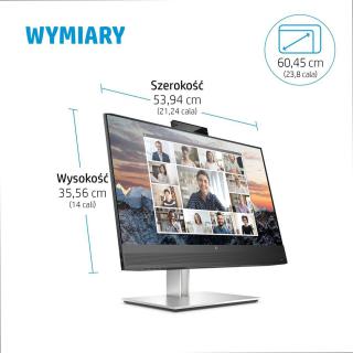 HP E24m G4 60,5 cm (23.8") 1920 x 1080 px monitor Full HD Czarny, Srebrny