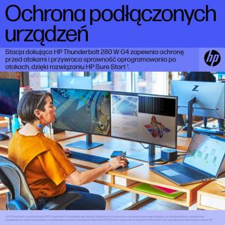 Stacja dokująca + zasilacz HP Thunderbolt Dock G4 280W z przewodem combo czarna 4J0G4AA