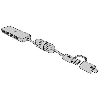 Hub IB-HUB1424-C3 4-Port USB Typ-A, złącze Typ-C/A