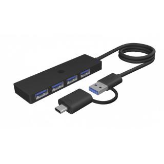 Hub IB-HUB1424-C3 4-Port USB Typ-A, złącze Typ-C/A