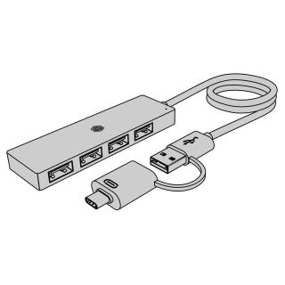 Hub IB-HUB1424-C3 4-Port USB Typ-A, złącze Typ-C/A