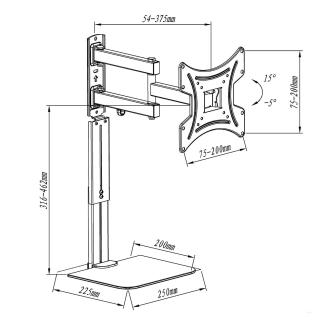 Uchwyt do TV Maclean MC-771A, z półką na DVD, VESA 200x200 , 23"-43", 25kg