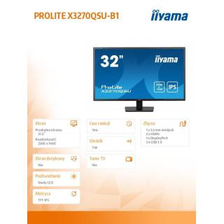 Monitor 32 cale X3270QSU-B1 IPS,WQHD,HDMI,DP,100Hz,250cd,3ms,2x2W, 3xUSB(3.2),FlickerFree,VESA