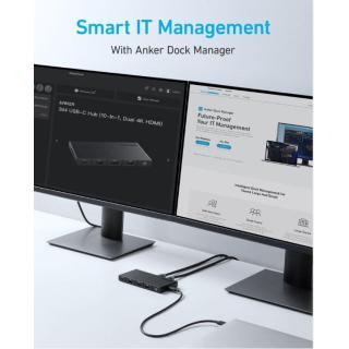 Hub 364 USB-C Dual Display 10w1 2x4K HDMI eth czarny