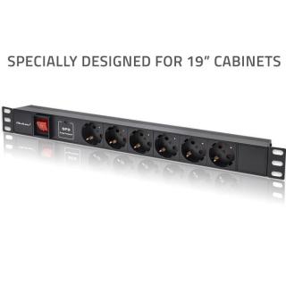 Listwa zasilająca PDU do RACK 19" | 1U | 16A | 6xSchuko |...