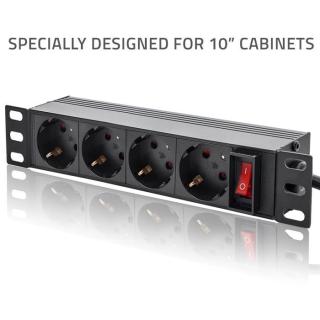 Listwa zasilająca PDU do RACK 10" | 1U | 16A | 4xSchuko |...