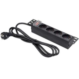 Listwa zasilająca PDU do RACK 10" | 1U | 16A | 4xSchuko | 1.8m