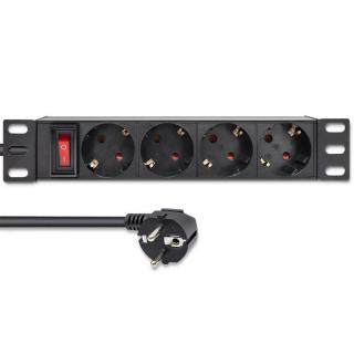 Listwa zasilająca PDU do RACK 10" | 1U | 16A | 4xSchuko | 1.8m