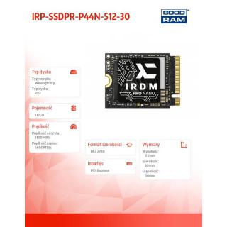 Dysk SSD IRDM PRO NANO M.2 2230 512GB 5100/4600