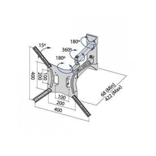 Uchwyt TV TB-254E do telewizora do 60" 30kg max VESA 400x400