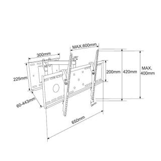 Uchwyt TV TB-63P do telewizora do 70" 55kg max VESA 600x400