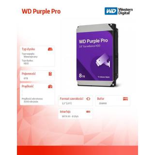 Dysk twardy WD Purple Pro 8TB 3,5 256MB SATAIII/72000rpm