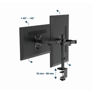 Ramię biurkowe na 2 monitory 17-32 cale 9kg