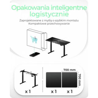 Biurko elektrycznie regulowane z blatem IB-EW122B-TT 140x70 cm do siedzenia i stania