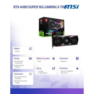 Karta graficzna RTX 4080 SUPER 16GB GAMING X TRIO GDDRX6 256bit