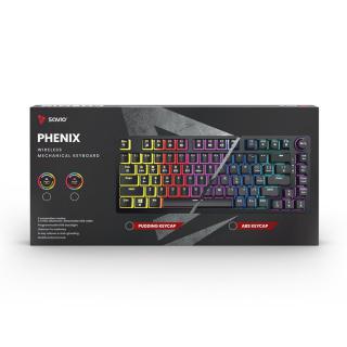 Klawiatura mechaniczna bezprzewodowa PHENIX Gateron Yellow Pro, ABS