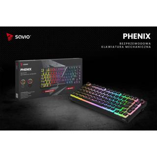 Klawiatura mechaniczna bezprzewodowa PHENIX, Gateron Red Pro, Pudding