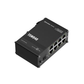 Przełącznik niezarządzalny Industrial switch TSW040 8xPoE+, 8x10/100 Eth, DIN