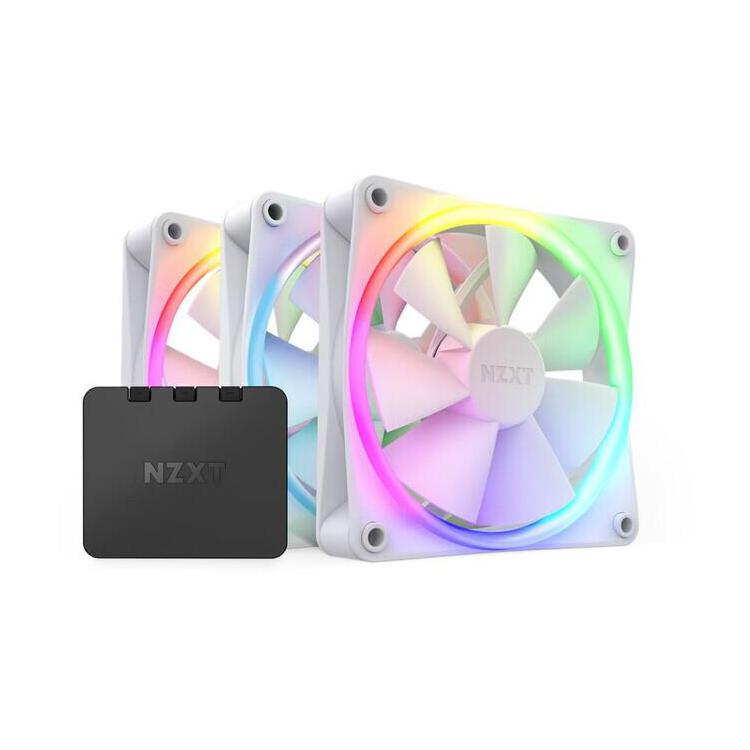 Zestaw 3 Wentylatory NZXT F120 RGB Kontroler Biały