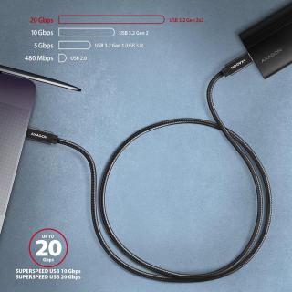 BUCM32-CM15A Kabel USB-C - USB-C 3.2 Gen 2, 1.5m, PD 100W, 5A, 4K HD, ALU, oplot, czarny