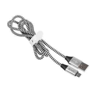 Kabel USB 2.0 AM-micro 1m czarno-srebrny