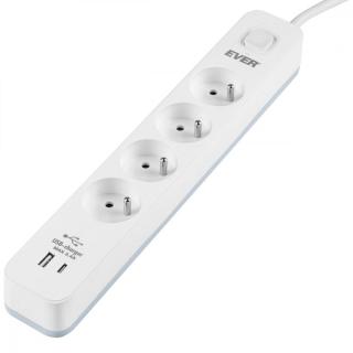 Listwa antyprzepięciowa PROTECT 4PL 1A1C USB...