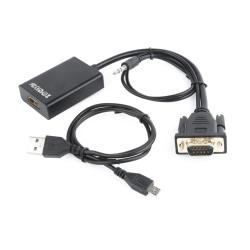 Adapter GEMBIRD A-VGA-HDMI-01 (HDMI F - D-Sub (VGA), Jack...