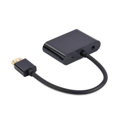 GEMBIRD ADAPTER HDMI MĘSKI DO HDMI ŻEŃSKI + VGA ŻEŃSKI Z AUDIO + PORT ZASILANIA