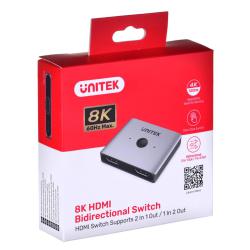 UNITEK PRZEŁĄCZNIK HDMI DWUKIERUNKOWY 2.1 8K 2NA1