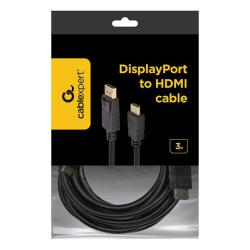 Kabel GEMBIRD CC-DP-HDMI-3M ( DisplayPort M - HDMI M - 3m kolor czarny)