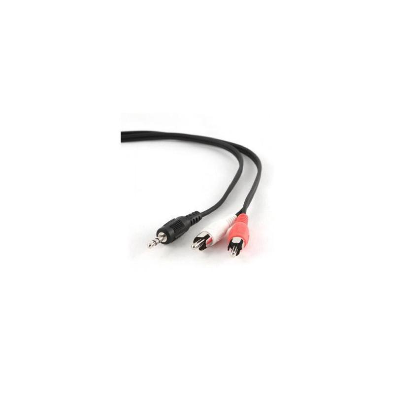 Kabel GEMBIRD CCA-458-2.5M (2x Cinch M - Mini Jack M 2,5m kolor czarny)