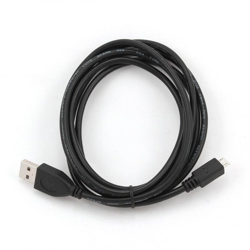 Kabel GEMBIRD CCP-MUSB2-AMBM-1M (Micro USB M - USB M 1m kolor czarny)