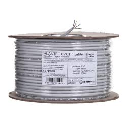 ALANTEC UTP linka 4x2x26AWG kat.5e PVC 100m szara - 100% MIEDŹ -