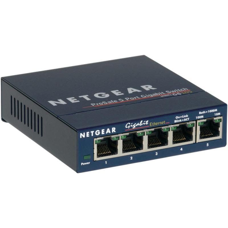 Switch NETGEAR GS105GE (5x 10/100/1000Mbps)