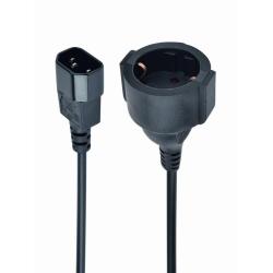 Adapter GEMBIRD PC-SFC14M-01 (C14 / IEC C14 / IEC 320 C14 M - Schuko, Shuko F 0,15m kolor czarny)