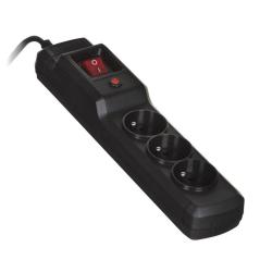 Listwa przeciwprzepięciowa Activejet COMBO 3gn/3m/cz (10A 2300W) 3m kolor czarny