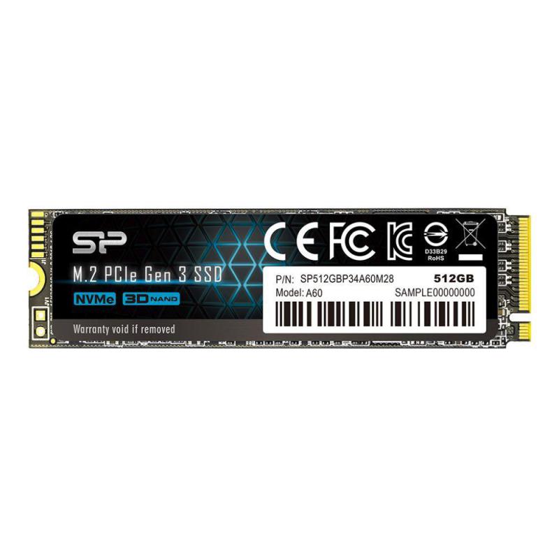 Dysk SSD Silicon Power A60 512GB PCIe Gen3x4 NVMe (2200/1600 MB/s) 2280