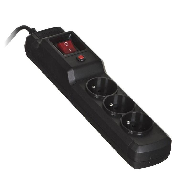 Listwa przeciwprzepięciowa Activejet COMBO 3gn/1,5m/cz (10A 2300W) 1,5m kolor czarny