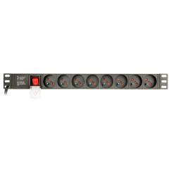 GEMBIRD LISTWA ZASILAJĄCA RACK 19" PDU EG-PDU-014-F 1U, 16A, 8X FRANCUSKIE GNIAZDO, WTYK SCHUKO, KABEL 3M