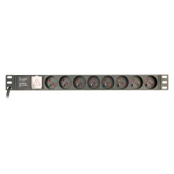 GEMBIRD LISTWA ZASILAJĄCA RACK 19" PDU EG-PDU-014-F 1U, 16A, 8X FRANCUSKIE GNIAZDO, WTYK SCHUKO, KABEL 3M