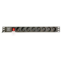 GEMBIRD LISTWA ZASILAJĄCA RACK 19" PDU EG-PDU-014-C14 1U, 10A, 8X SCHUKO, WTYK C14, KABEL 3M