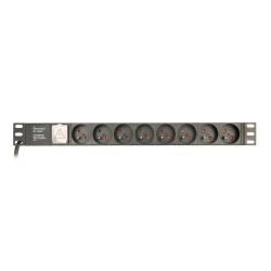 GEMBIRD LISTWA ZASILAJĄCA RACK 19" PDU EG-PDU-014-FC14 1U, 16A, 8X FRANCUSKIE GNIAZDO, WTYK C14, KABEL 3M