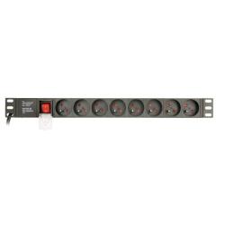 GEMBIRD LISTWA ZASILAJĄCA RACK 19" PDU EG-PDU-014-FC14 1U, 16A, 8X FRANCUSKIE GNIAZDO, WTYK C14, KABEL 3M